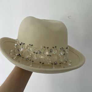 Vintage 70s/80s YSL Yves Saint Laurent Jeweled Fedora